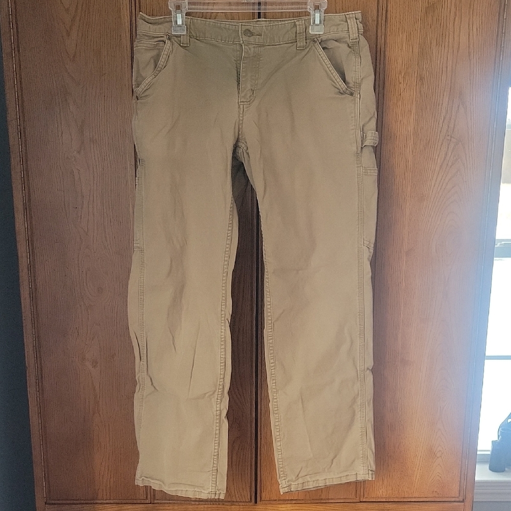 Carhartt Women's Khaki Carpenter Pants Size 14 Reg Original Fit